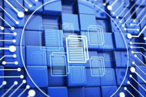 Photo illustration of a circuit board and documents