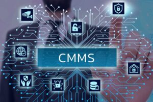 Cyber components with business man image