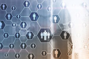 Photo illustration showing the connection between people and teams