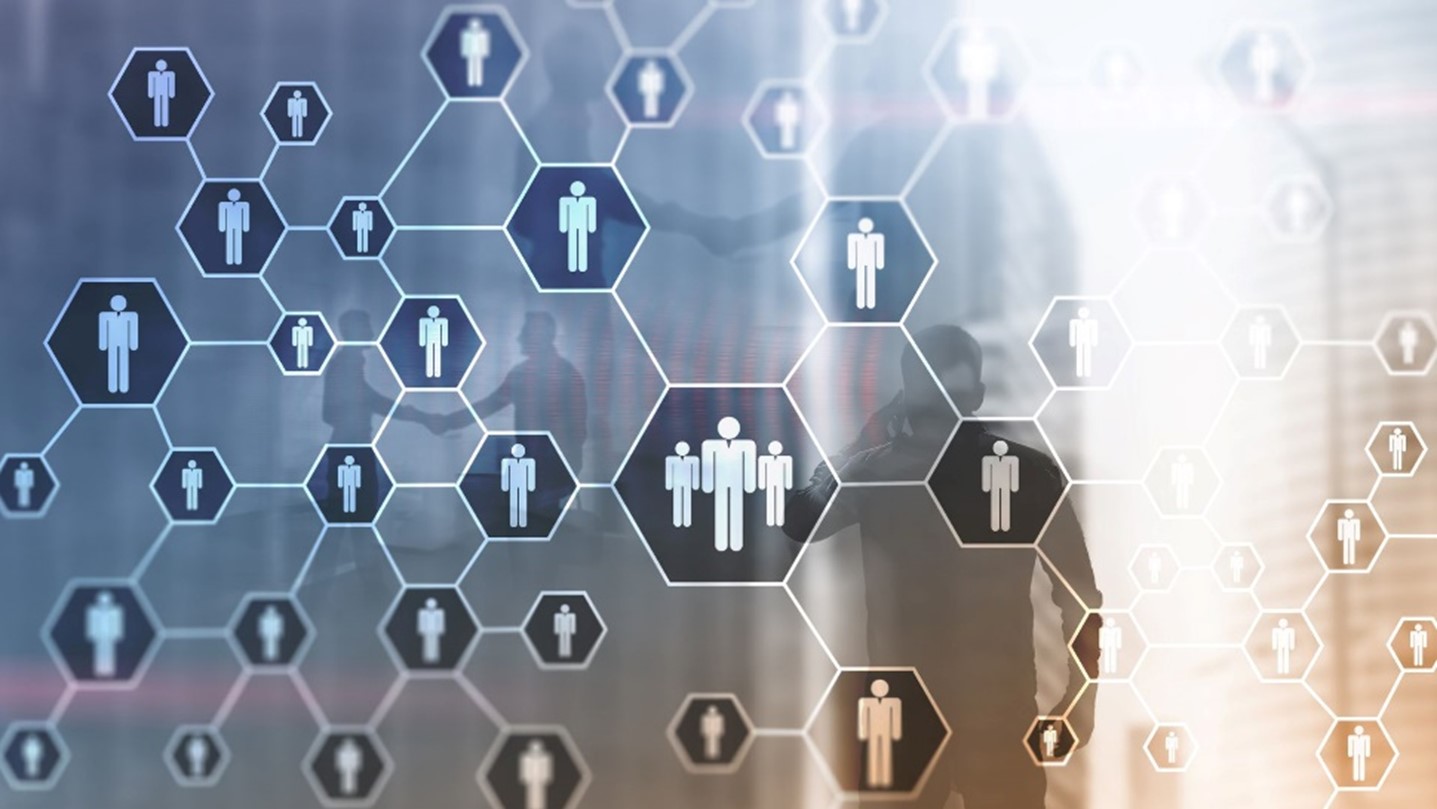 Photo illustration showing the connection between people and teams