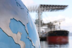 A global freighter at dock